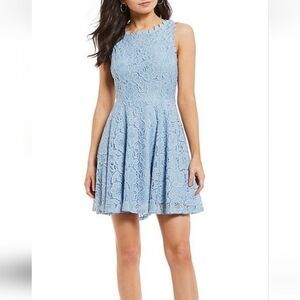 Jodi Kristopher lace dress light blue sz 5